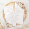Dusty Rose Flowers Wedding Program, Wedding Stationery, Printable File, Edit Yourself, SH37 Dusty Rose Flowers Wedding Program, Wedding Stationery, Printable File, Edit Yourself, SH37