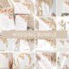 Peach and Cream Flowers Wedding Bundle, Printable File, Edit Yourself, SH42