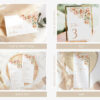 Peach and Cream Flowers Wedding Bundle, Printable File, Edit Yourself, SH42