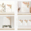 Peach and Cream Flowers Wedding Bundle, Printable File, Edit Yourself, SH42
