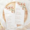 Peach and Cream Flowers Wedding Menu, Wedding Stationery, Printable File, Edit Yourself, SH42