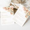 Peach and Cream Flowers Wedding Menu, Wedding Stationery, Printable File, Edit Yourself, SH42