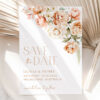 Peach and Cream Flowers Save the Date, Wedding Stationery, Printable File, Edit Yourself, SH42 Peach and Cream Flowers Save the Date, Wedding Stationery, Printable File, Edit Yourself, SH42