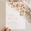 Peach and Cream Flowers Save the Date, Wedding Stationery, Printable File, Edit Yourself, SH42 Peach and Cream Flowers Save the Date, Wedding Stationery, Printable File, Edit Yourself, SH42