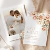 Peach and Cream Flowers Save the Date, Wedding Stationery, Printable File, Edit Yourself, SH42 Peach and Cream Flowers Save the Date, Wedding Stationery, Printable File, Edit Yourself, SH42