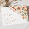 Peach and Cream Flowers Thank You Card, Wedding Stationery, Printable File, Edit Yourself, SH42