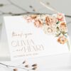 Peach and Cream Flowers Thank You Card, Wedding Stationery, Printable File, Edit Yourself, SH42