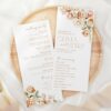 Peach and Cream Flowers Wedding Program, Wedding Stationery, Printable File, Edit Yourself, SH42