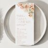 Peach and Cream Flowers Wedding Program, Wedding Stationery, Printable File, Edit Yourself, SH42