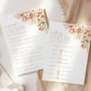 Peach and Cream Flowers Wedding Timeline, Wedding Stationery, Printable File, Edit Yourself, SH42