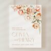 Peach and Cream Flowers Welcome Sign, Wedding Sign, Printable File, Edit Yourself, SH42