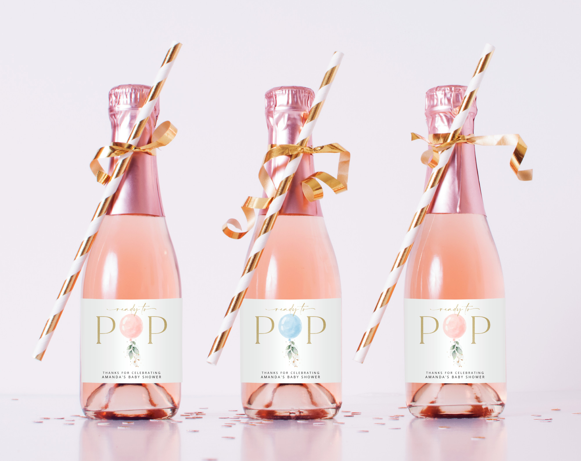 Baby Shower - Mini Champagne Labels Baby Shower - Mini Champagne Labels