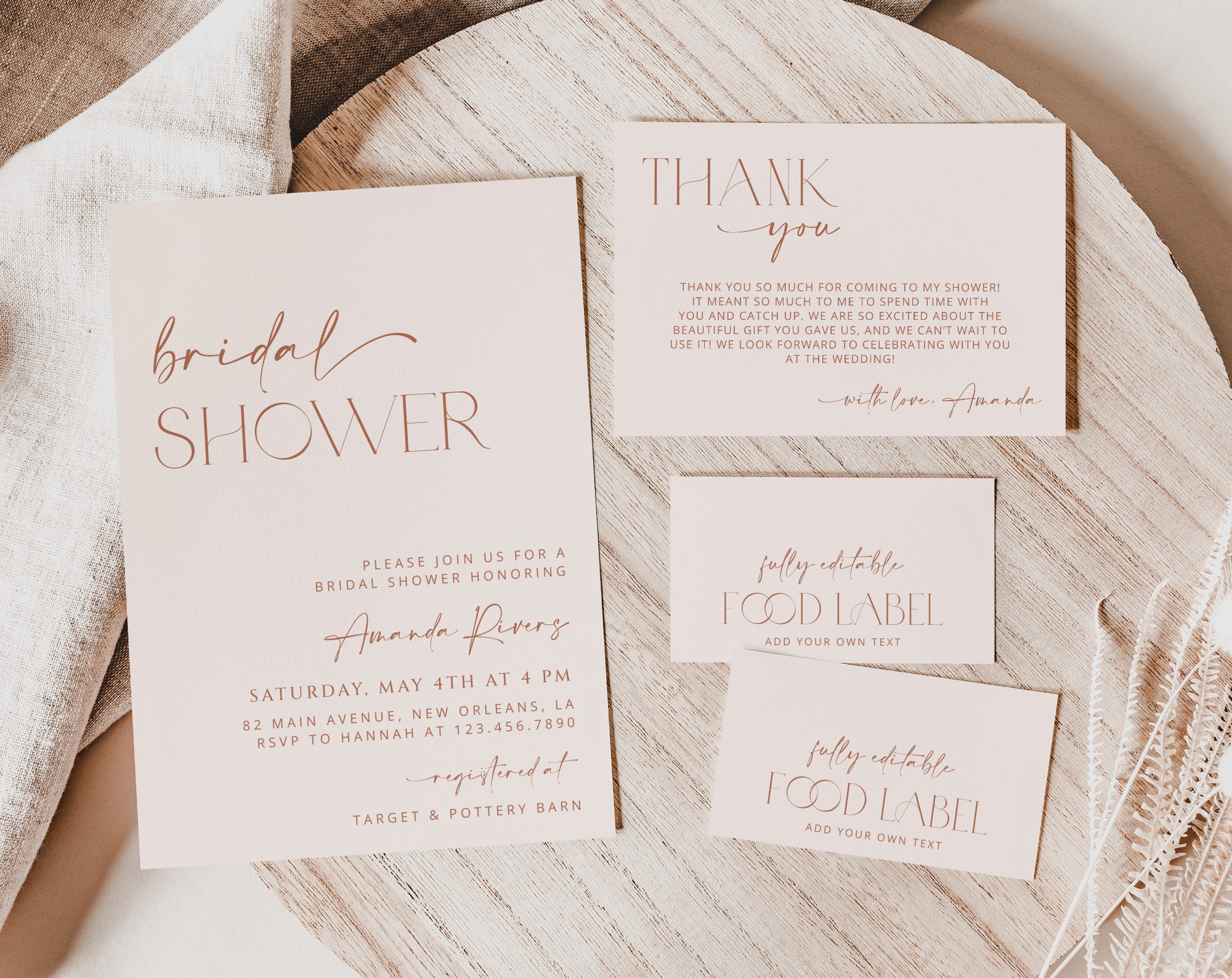 SH21 Minimal Boho Bridal Shower Shop by Collection