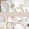 Pink Flowers Bridal Shower Bundle, Printable File, Edit Yourself, SH43