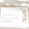 Pink Flowers Food Label, Bridal Shower Decoration, Printable File, Edit Yourself, SH43
