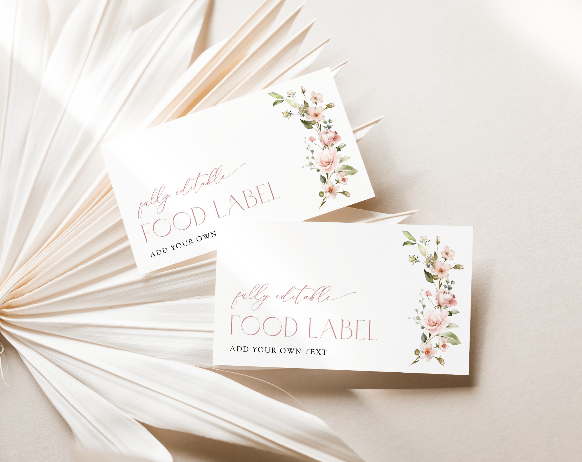 Pink Flowers Food Label, Bridal Shower Decoration, Printable File, Edit Yourself, SH43 Pink Flowers Food Label, Bridal Shower Decoration, Printable File, Edit Yourself, SH43