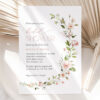 Pink Flowers Bridal Shower Invitation, Bridal Stationery, Printable File, Edit Yourself, SH43