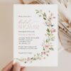 Pink Flowers Bridal Shower Invitation, Bridal Stationery, Printable File, Edit Yourself, SH43