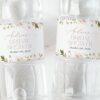 Pink Flowers Water Bottle Labels, Bridal Shower Decoration, Printable File, Edit Yourself, SH43