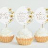 Sunflowers Cupcake Toppers, Bridal Shower Decoration, Printable File, Edit Yourself, SH44