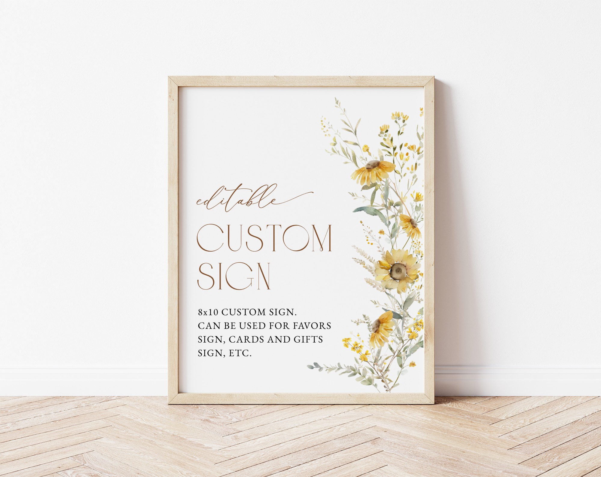 Sunflowers Custom Sign, Bridal Shower Sign, Printable File, Edit Yourself, SH44