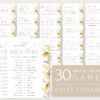 Sunflowers Bridal Shower Games Bundle, Set of 30 Games, Printable File, Edit Yourself, SH44