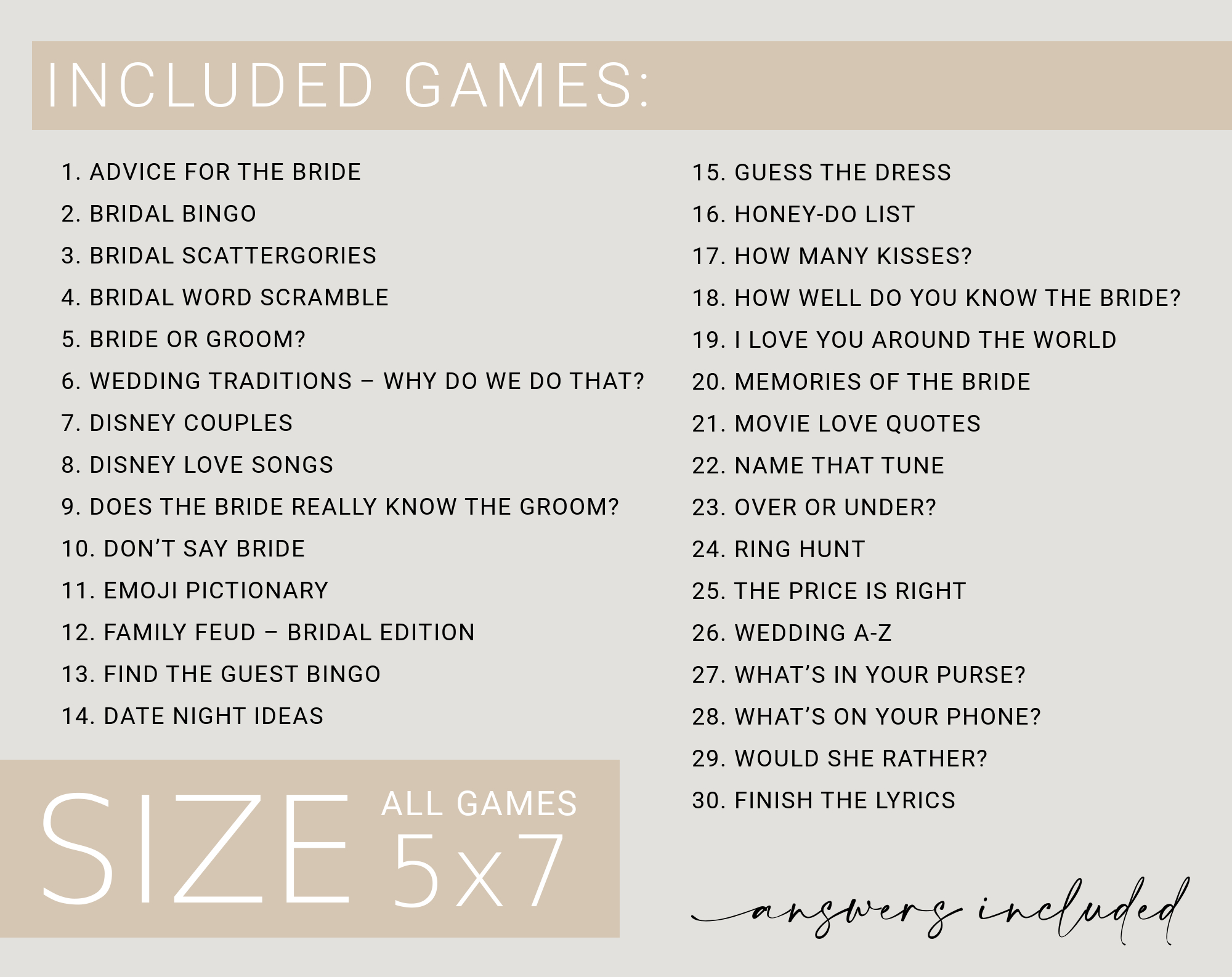 Sunflowers Bridal Shower Games Bundle, Set of 30 Games, Printable File, Edit Yourself, SH44