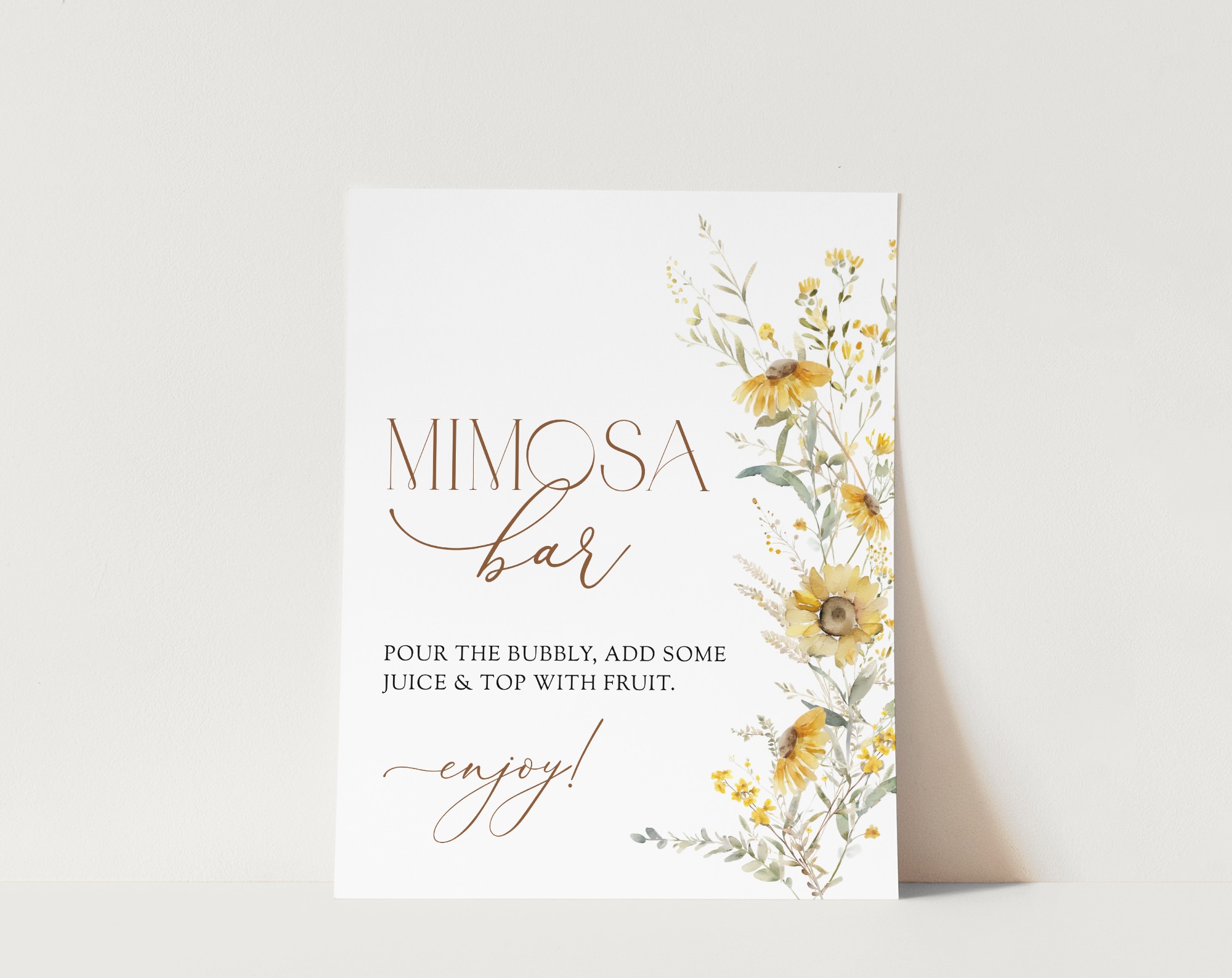 Sunflowers Mimosa Bar Sign - Bridal Shower Sign - Party Sign