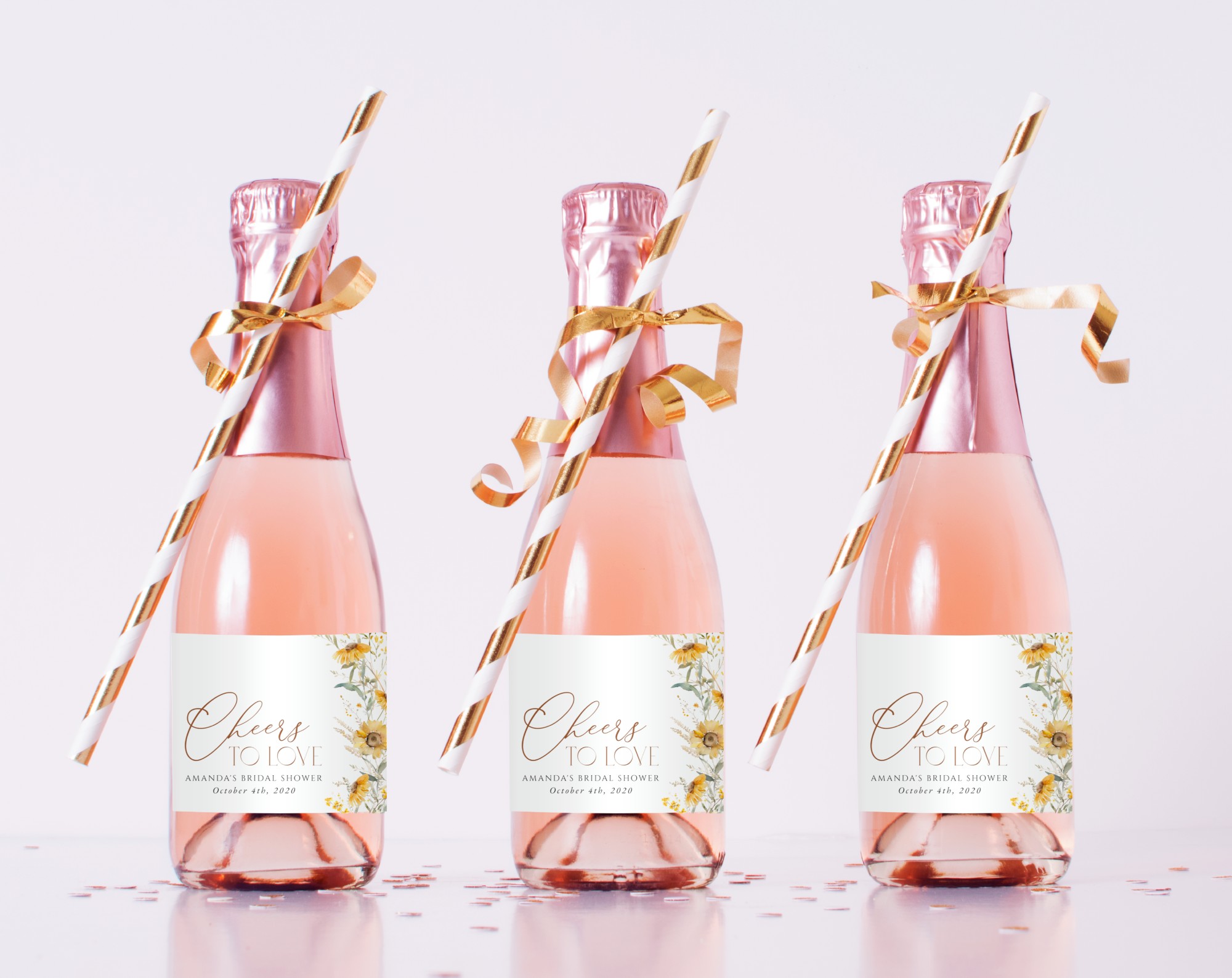 Sunflowers Mini Champagne Labels, Bridal Shower Decoration, Printable File, Edit Yourself, SH44 Sunflowers Mini Champagne Labels, Bridal Shower Decoration, Printable File, Edit Yourself, SH44