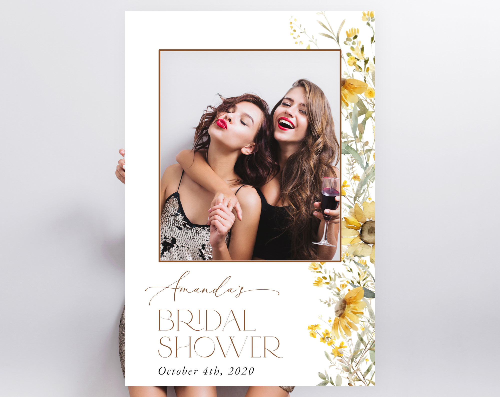 Sunflowers Photo Booth Frame, Bridal Shower Photo Prop, Printable File, Edit Yourself, SH44 Sunflowers Photo Booth Frame, Bridal Shower Photo Prop, Printable File, Edit Yourself, SH44