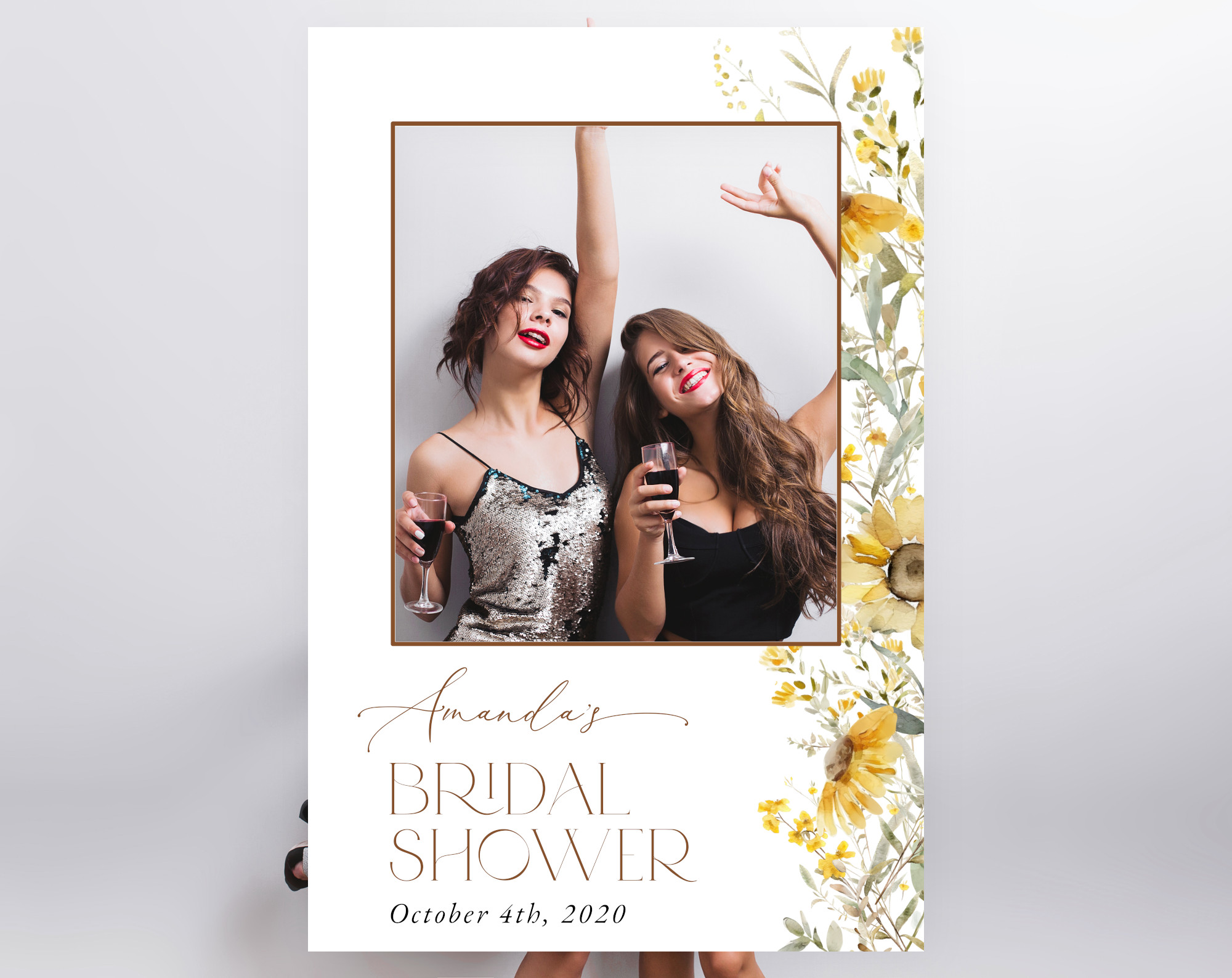 Sunflowers Photo Booth Frame, Bridal Shower Photo Prop, Printable File, Edit Yourself, SH44 Sunflowers Photo Booth Frame, Bridal Shower Photo Prop, Printable File, Edit Yourself, SH44