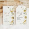Sunflowers Favor Tags, Gift Tags, Party Tags, Bridal Shower, Printable File, Edit Yourself, SH44