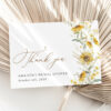 Sunflowers Thank You Card, Bridal Shower Stationery, Printable File, Edit Yourself, SH44 Sunflowers Thank You Card, Bridal Shower Stationery, Printable File, Edit Yourself, SH44
