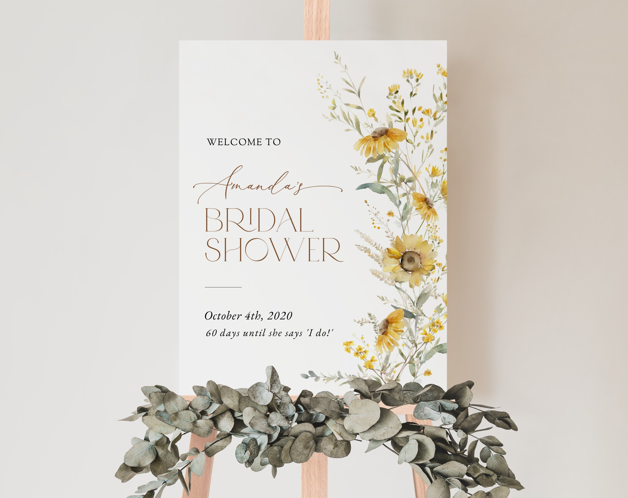 Sunflowers Welcome Sign, Bridal Shower Sign, Printable File, Edit Yourself, SH44 Sunflowers Welcome Sign, Bridal Shower Sign, Printable File, Edit Yourself, SH44