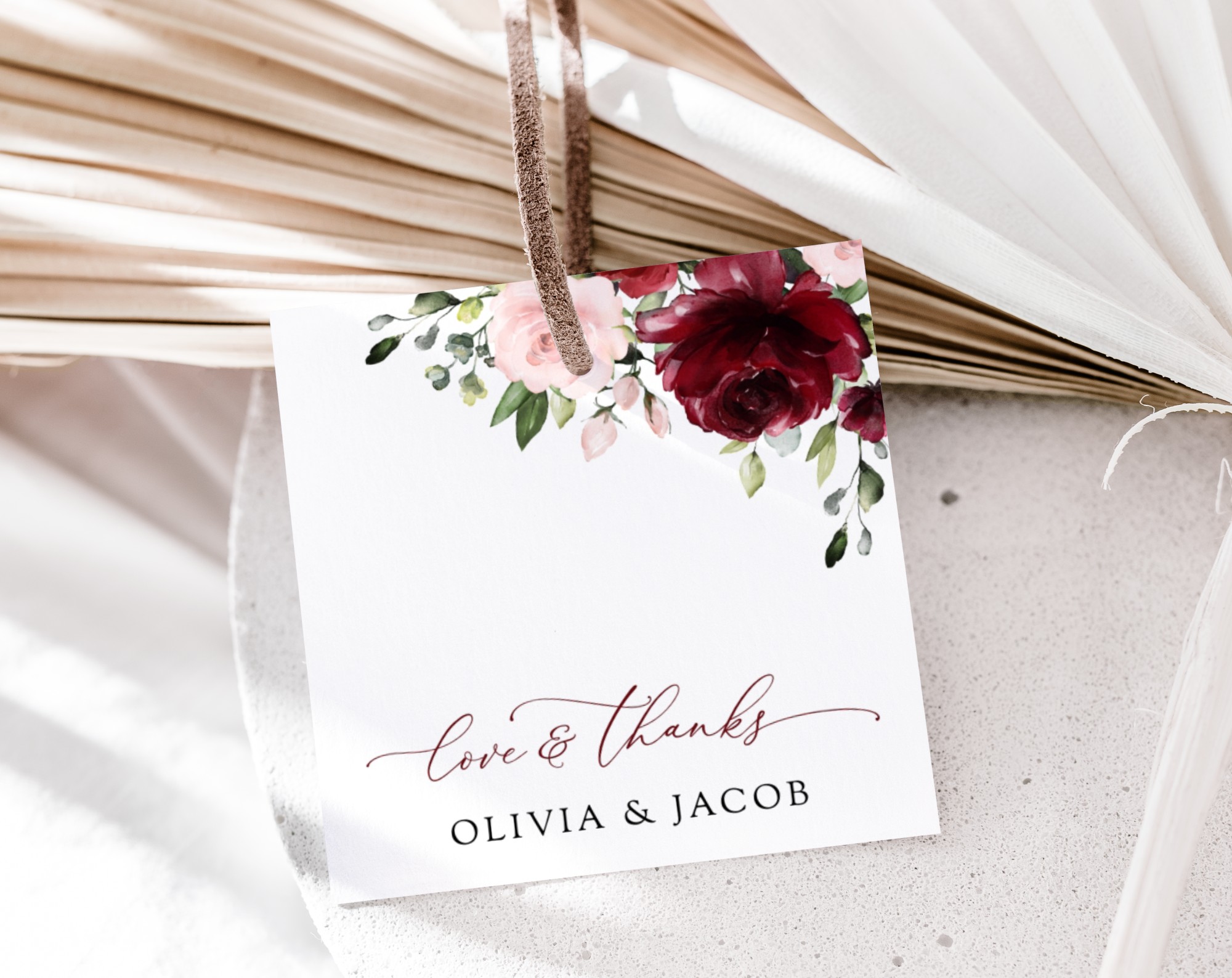 Burgundy and Blush Flowers Favor Tags, Gift Tags, Party Tags, Wedding, Printable File, Edit Yourself, SH01 Burgundy and Blush Flowers Favor Tags, Gift Tags, Party Tags, Wedding, Printable File, Edit Yourself, SH01