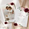 Burgundy and Blush Flowers Wedding Invitation Suite, Wedding Stationery, Printable File, Edit Yourself, SH01 Burgundy and Blush Flowers Wedding Invitation Suite, Wedding Stationery, Printable File, Edit Yourself, SH01
