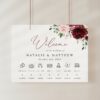 Burgundy and Blush Flowers Order of Events Sign, Welcome Sign, Printable File, Edit Yourself, SH01 Burgundy and Blush Flowers Order of Events Sign, Welcome Sign, Printable File, Edit Yourself, SH01