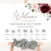 Burgundy and Blush Flowers Order of Events Sign, Welcome Sign, Printable File, Edit Yourself, SH01 Burgundy and Blush Flowers Order of Events Sign, Welcome Sign, Printable File, Edit Yourself, SH01