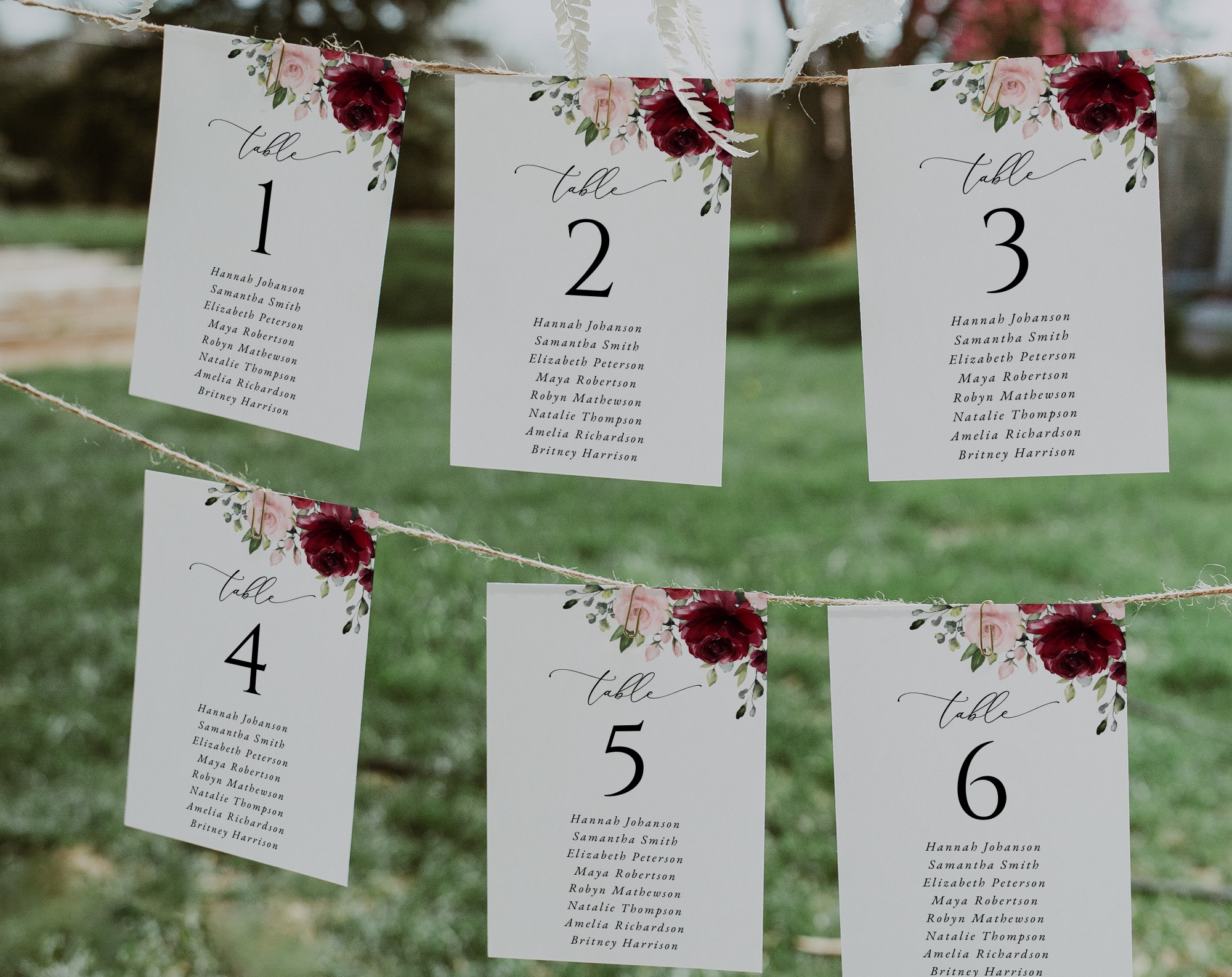 Burgundy and Blush Flowers Seating Cards, Wedding Stationery, Printable File, Edit Yourself, SH01 Burgundy and Blush Flowers Seating Cards, Wedding Stationery, Printable File, Edit Yourself, SH01
