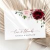Burgundy and Blush Flowers Thank You Card, Wedding Stationery, Printable File, Edit Yourself, SH01 Burgundy and Blush Flowers Thank You Card, Wedding Stationery, Printable File, Edit Yourself, SH01