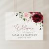 Burgundy and Blush Flowers Welcome Sign, Wedding Sign, Printable File, Edit Yourself, SH01 Burgundy and Blush Flowers Welcome Sign, Wedding Sign, Printable File, Edit Yourself, SH01