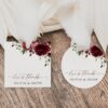 Burgundy Flowers Favor Tags, Gift Tags, Party Tags, Wedding, Printable File, Edit Yourself, SH02