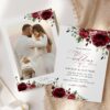 Burgundy Flowers Wedding Invitation Suite, Wedding Stationery, Printable File, Edit Yourself, SH02 Burgundy Flowers Wedding Invitation Suite, Wedding Stationery, Printable File, Edit Yourself, SH02