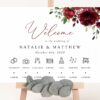 Burgundy Flowers Order of Events Sign, Welcome Sign, Printable File, Edit Yourself, SH02 Burgundy Flowers Order of Events Sign, Welcome Sign, Printable File, Edit Yourself, SH02