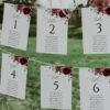 Burgundy Flowers Seating Cards, Wedding Stationery, Printable File, Edit Yourself, SH02 Burgundy Flowers Seating Cards, Wedding Stationery, Printable File, Edit Yourself, SH02