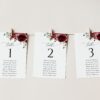 SH02 Seating Cards 3 Burgundy Flowers Seating Cards, Wedding Stationery, Printable File, Edit Yourself, SH02