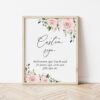 Blush Flowers Custom Sign, Wedding Sign, Printable File, Edit Yourself, SH03