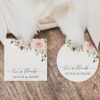 Blush Flowers Favor Tags, Gift Tags, Party Tags, Wedding, Printable File, Edit Yourself, SH03