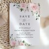 Blush Flowers Save the Date, Wedding Stationery, Printable File, Edit Yourself, SH03 Blush Flowers Save the Date, Wedding Stationery, Printable File, Edit Yourself, SH03