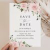 Blush Flowers Save the Date, Wedding Stationery, Printable File, Edit Yourself, SH03 Blush Flowers Save the Date, Wedding Stationery, Printable File, Edit Yourself, SH03